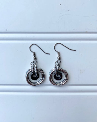 Earrings -- Ring Weaver Dangling Hoops