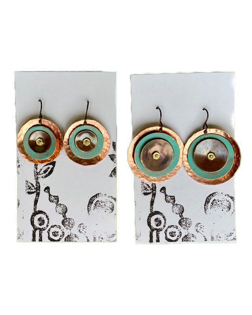 Earrings -- Cindy Cage Triple Discs (2 sizes)