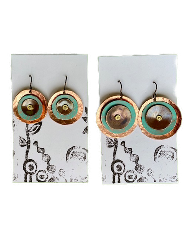 Earrings -- Cindy Cage Triple Discs (2 sizes)