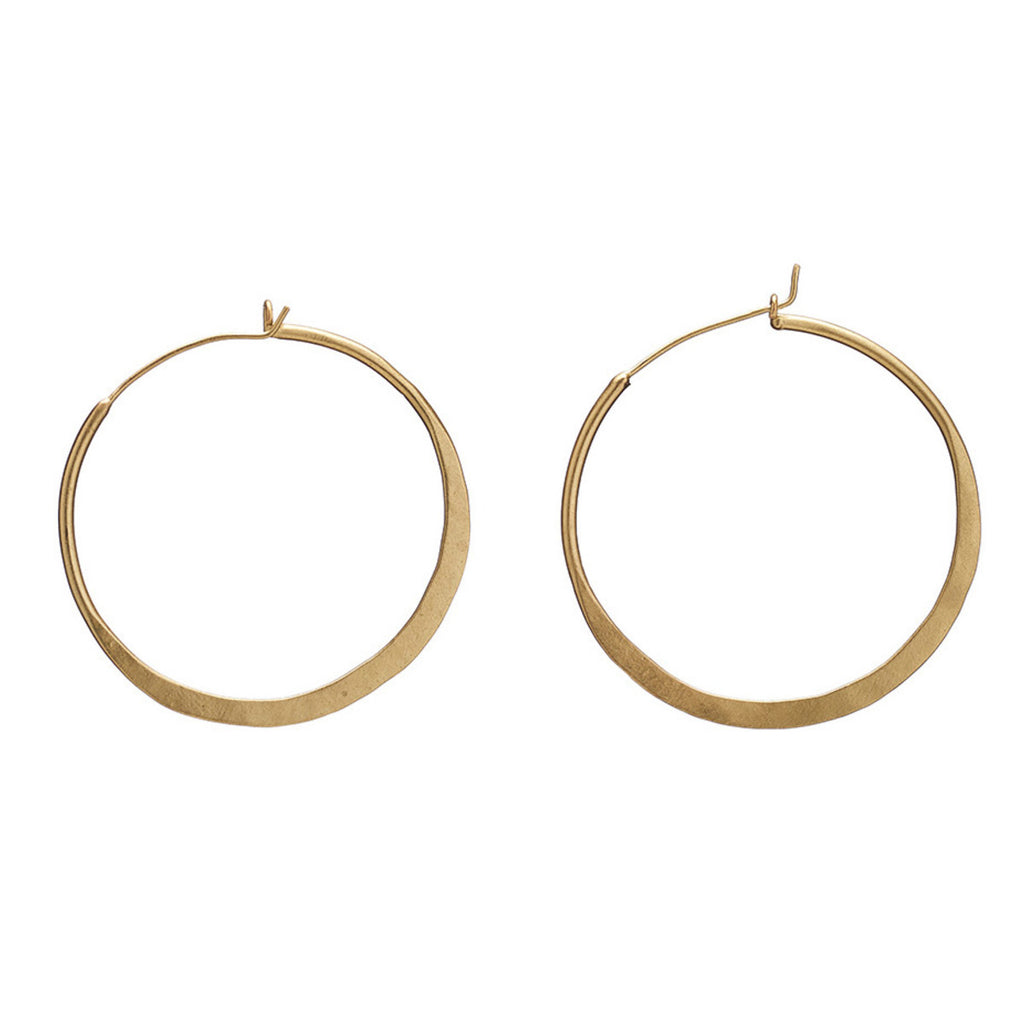 World Finds Organic Hoop Earrings -- Gold