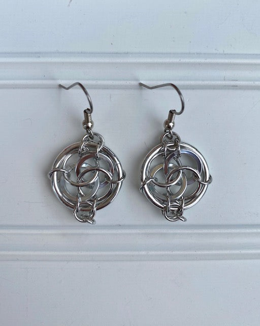Earrings -- Ring Weaver Celtic Flower